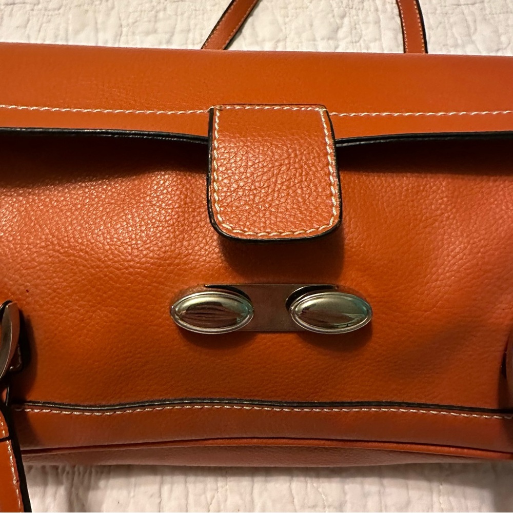 Botox Cosmetic Satchel Type Bag Orange / Brown Color Great Preowned Condition - Picture 9 of 15